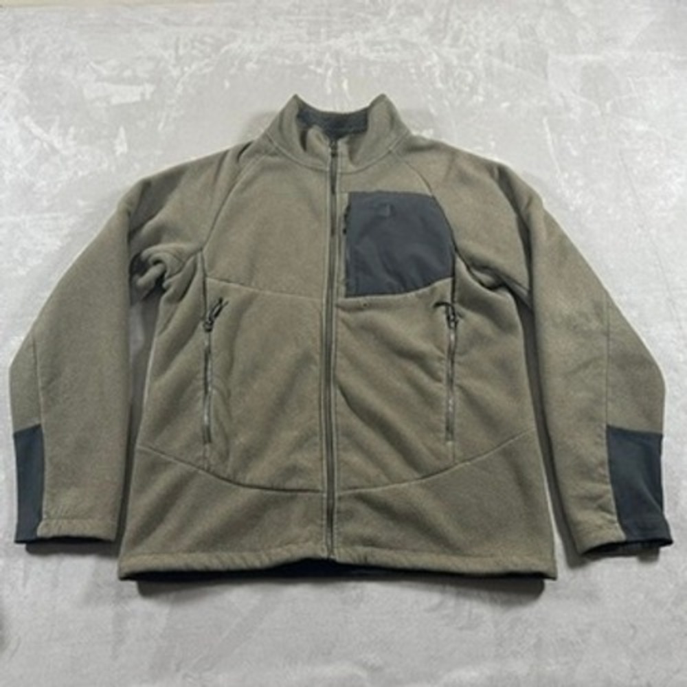 The North Face Fleece Jacket Mens L Full Zip Sherpa Lined Olive Green
